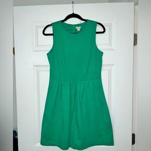 J Crew, Size Small, Green Tank Fit & Flare Dress with Pockets